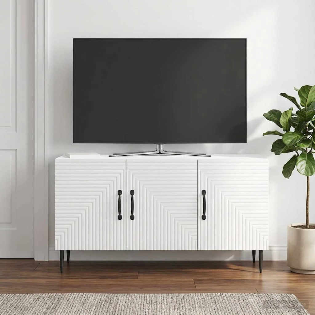 vidaXL TV-skab i hvid højglans, 99 x 34,5 x 50 cm