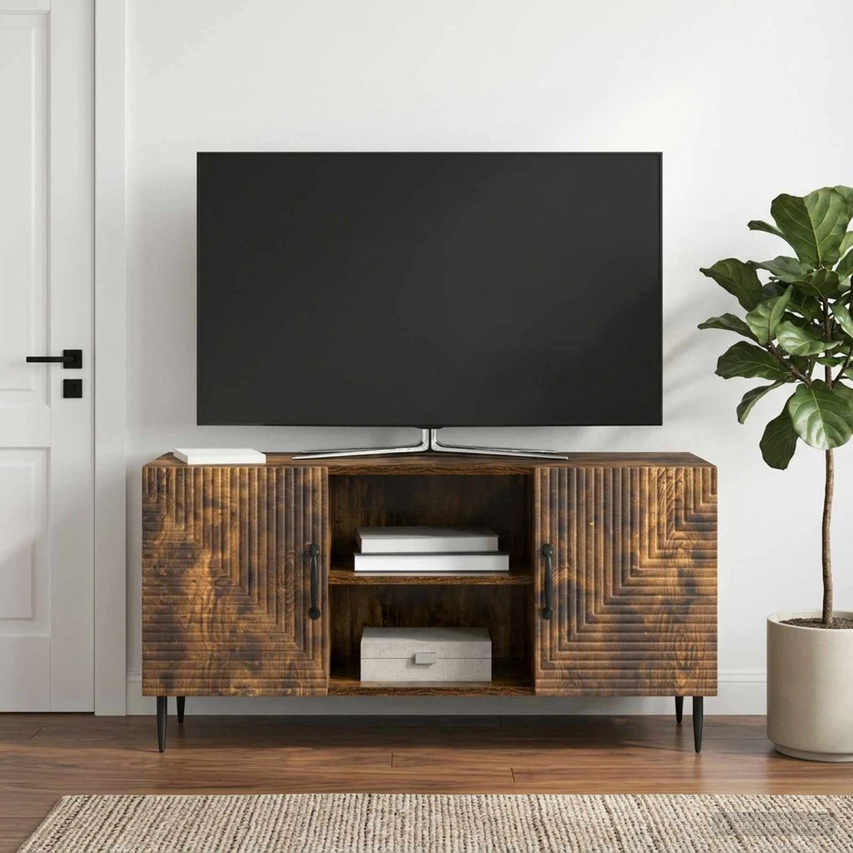 vidaXL TV-skab i røget eg, 102 x 34,5 x 50 cm
