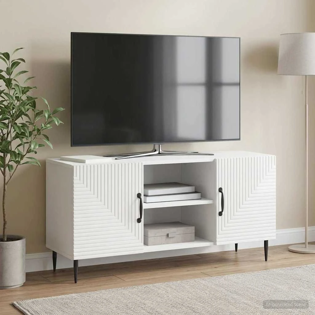 vidaXL TV-skab i hvid højglans, 102 x 34,5 x 50 cm