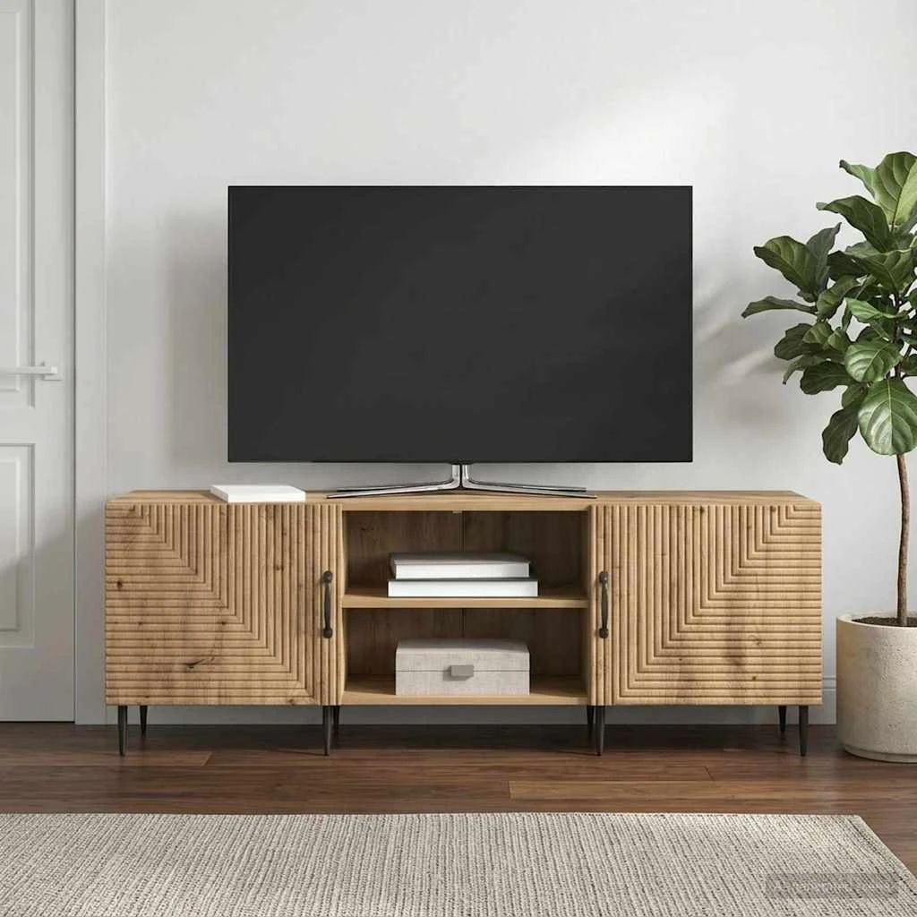 vidaXL TV-skab 150x31x50 cm i Artisan-eg med sorte ben