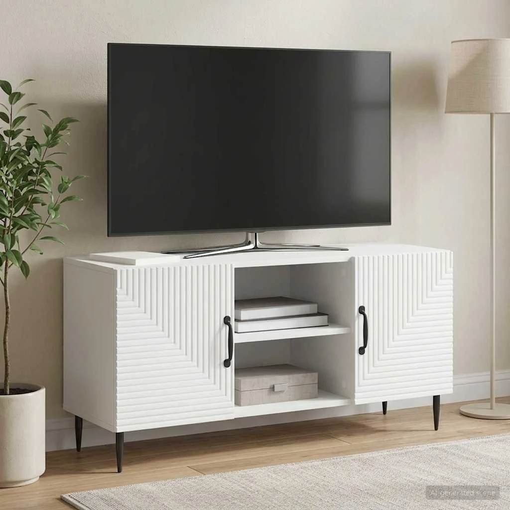 vidaXL TV-skab Hvid 102 x 34,5 x 50 cm i konstrueret træ
