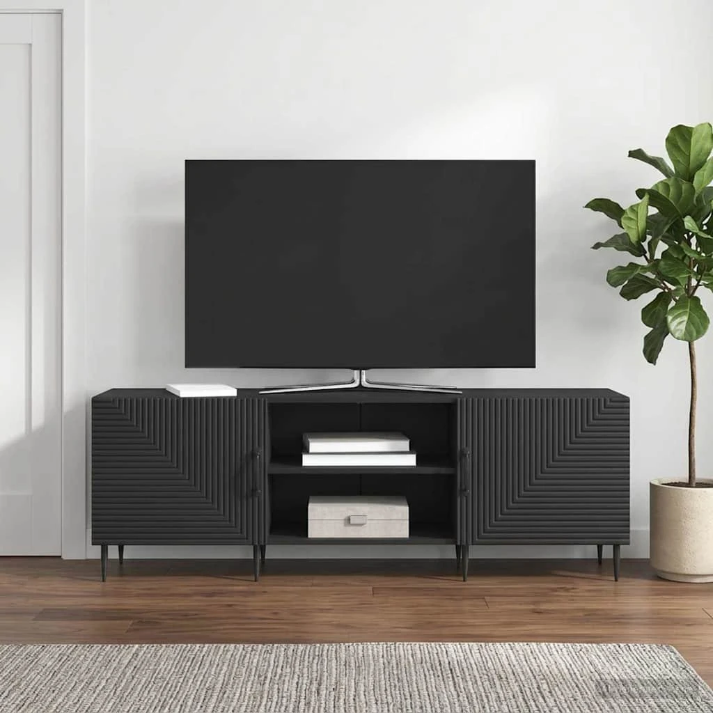 vidaXL TV-skab 150 x 31 x 50 cm Sort - Konstrueret træ