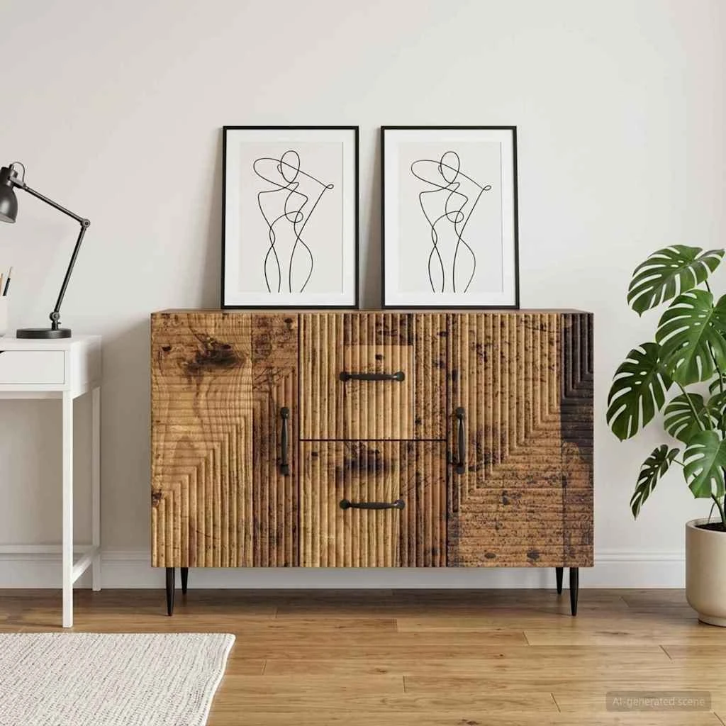 vidaXL Sideboard i gammelt træ, 89 x 34,5 x 60 cm