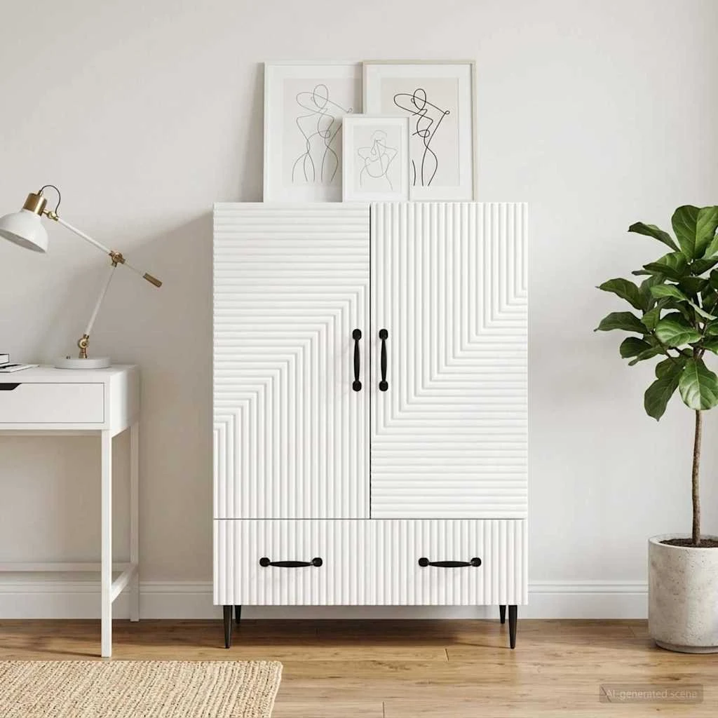vidaXL Sideboard Hvid 66 x 34,5 x 95 cm i konstrueret træ