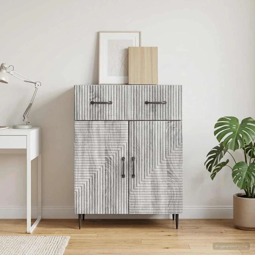vidaXL Sideboard Grå Sonoma-eg 66 x 34,5 x 89,5 cm