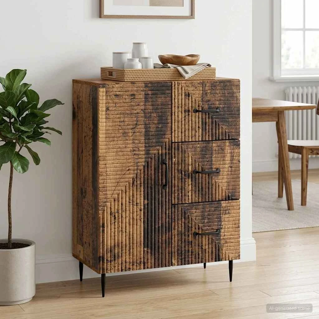 vidaXL Sideboard i gammelt træ, 66 x 34,5 x 89,5 cm