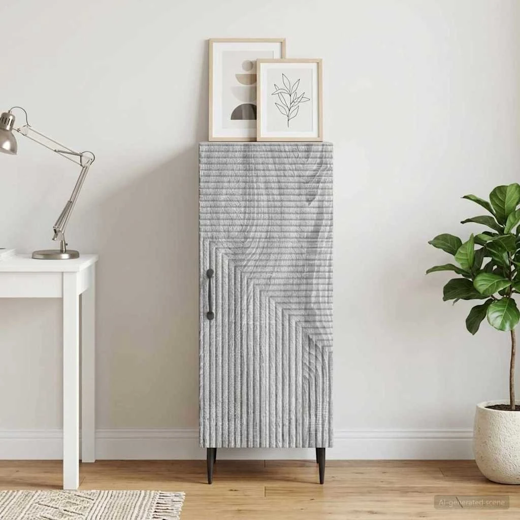 vidaXL Sideboard Grå Sonoma-eg 33 x 34,5 x 89,5 cm