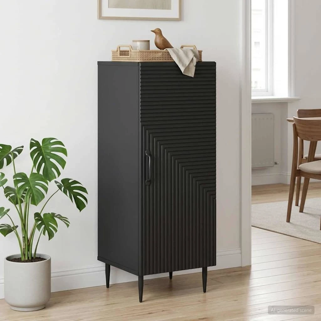 vidaXL Sideboard Sort 33 x 34,5 x 89,5 cm i konstrueret træ
