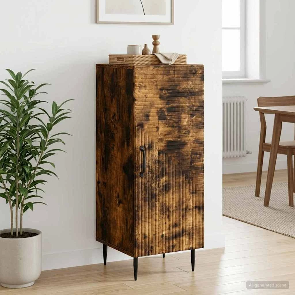 vidaXL Sideboard Røget eg 33 x 34,5 x 89,5 cm
