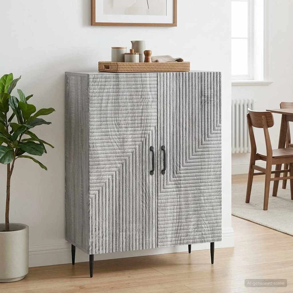 vidaXL Sideboard Grå Sonoma-eg 66 x 34,5 x 89,5 cm