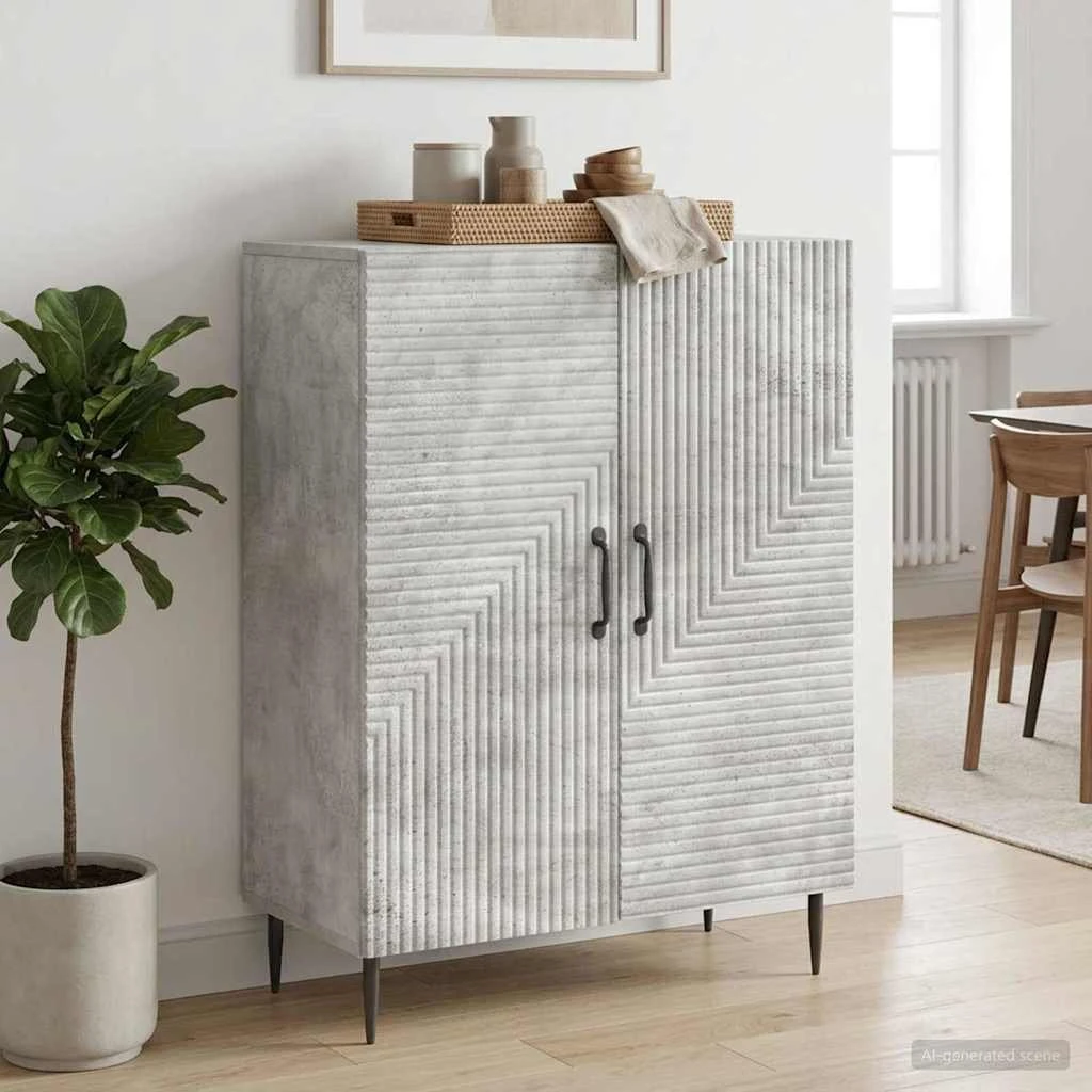 vidaXL Sideboard Betongrå 66 x 34,5 x 89,5 cm