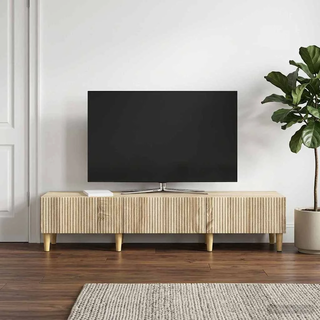 vidaXL TV-skab Sonoma-eg 147 x 34,5 x 30 cm med 3 skuffer