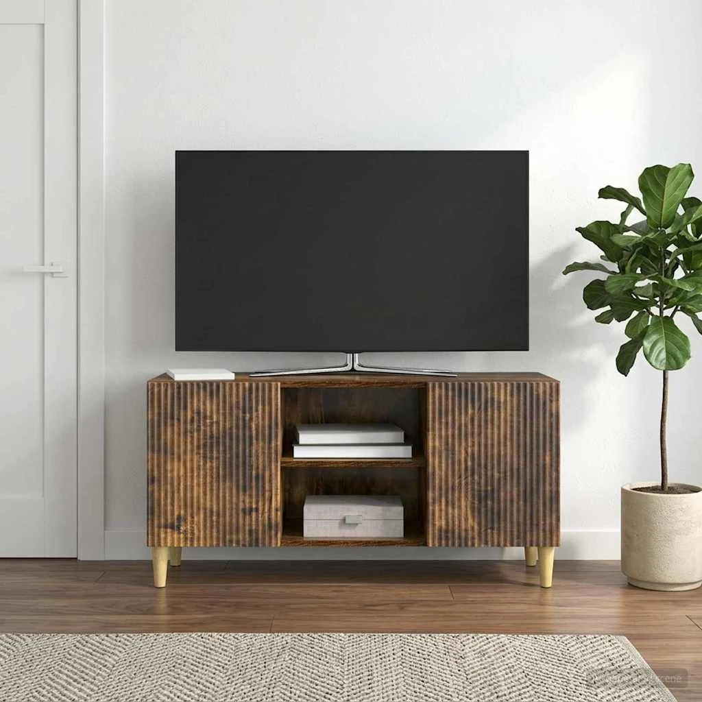 vidaXL TV-skab i røget eg, 102 x 34,5 x 50 cm