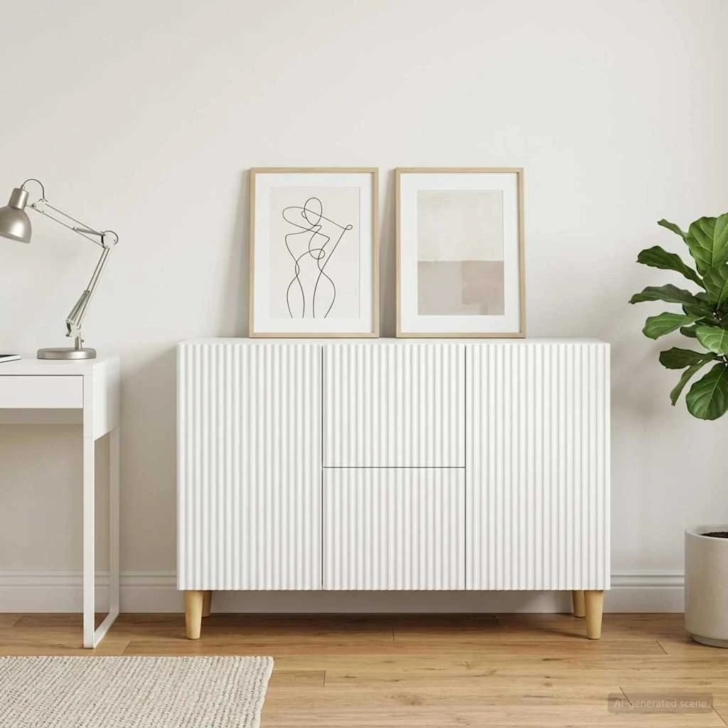 vidaXL Sideboard Hvid 89 x 34,5 x 60 cm i konstrueret træ