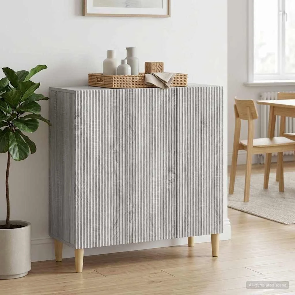 vidaXL Sideboard Grå Sonoma-eg 89 x 34,5 x 80 cm