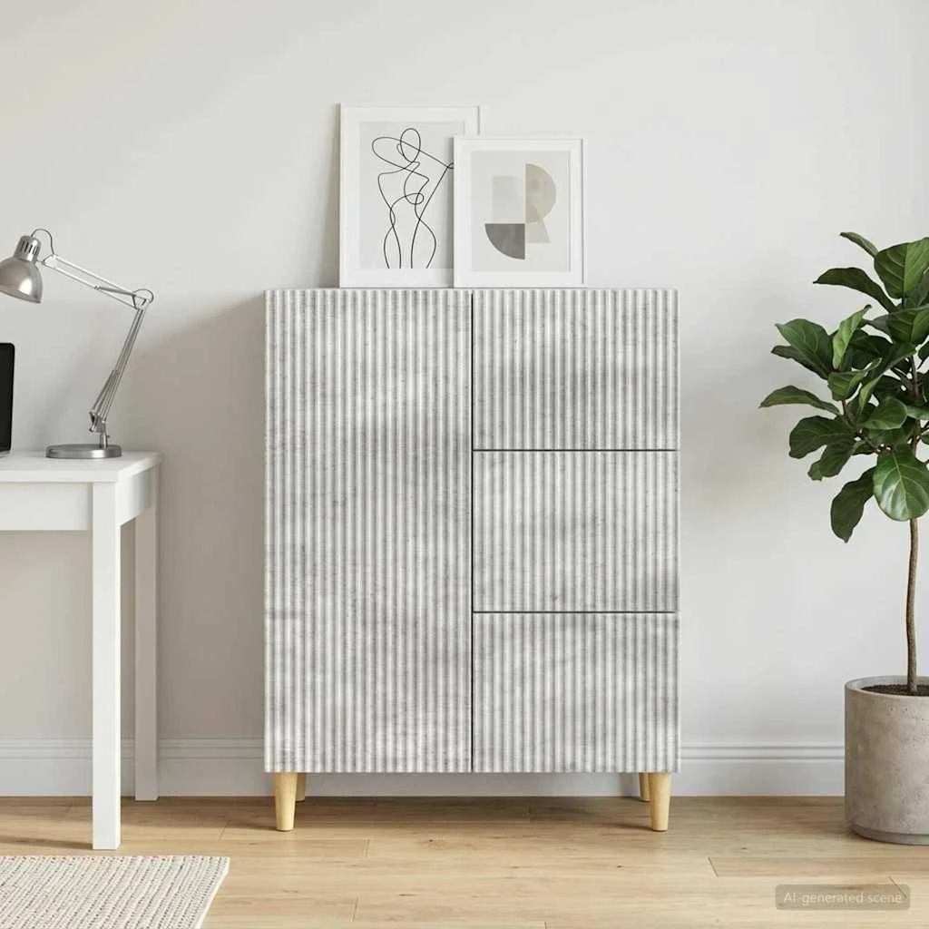 vidaXL Sideboard Betongrå 66 x 34,5 x 90 cm med 3 skuffer og dør