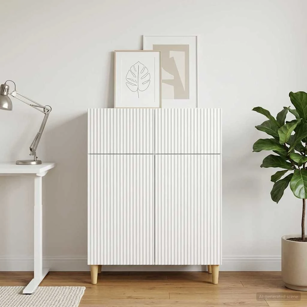 vidaXL Sideboard Hvid 66 x 34,5 x 90 cm i konstrueret træ