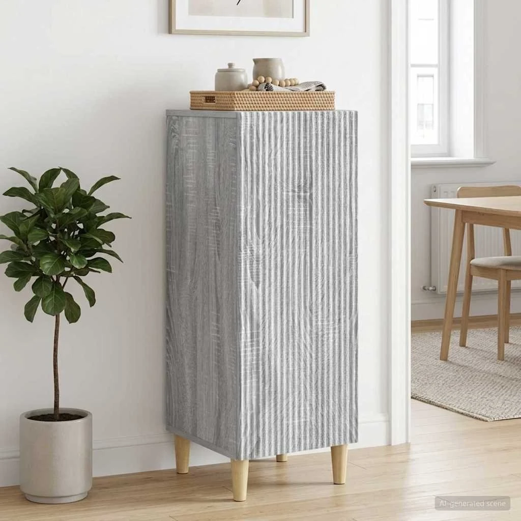vidaXL Sideboard Grå Sonoma-eg 33 x 34,5 x 90 cm