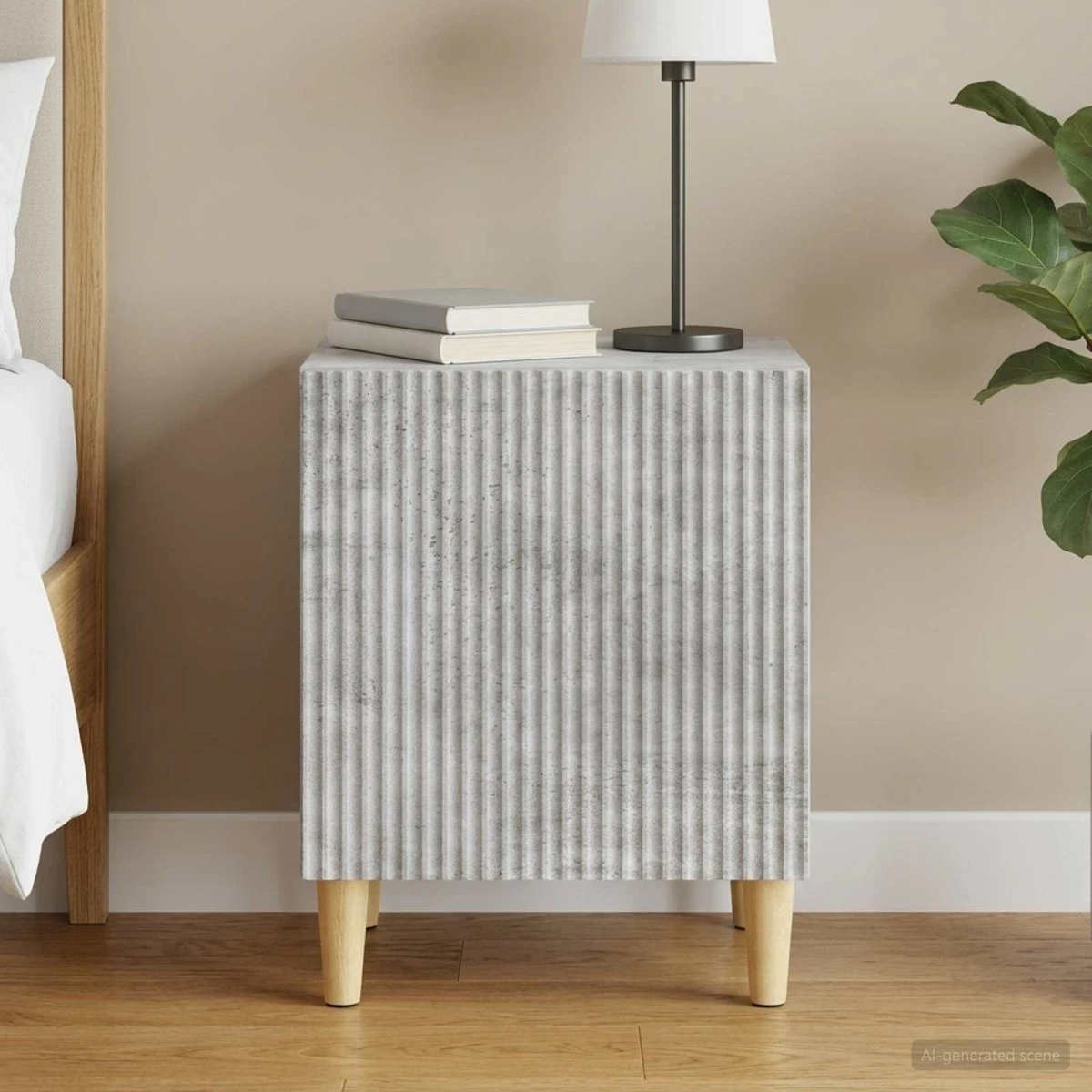 vidaXL Natskab Betongrå 43 x 34,5 x 50 cm i Konstrueret Træ