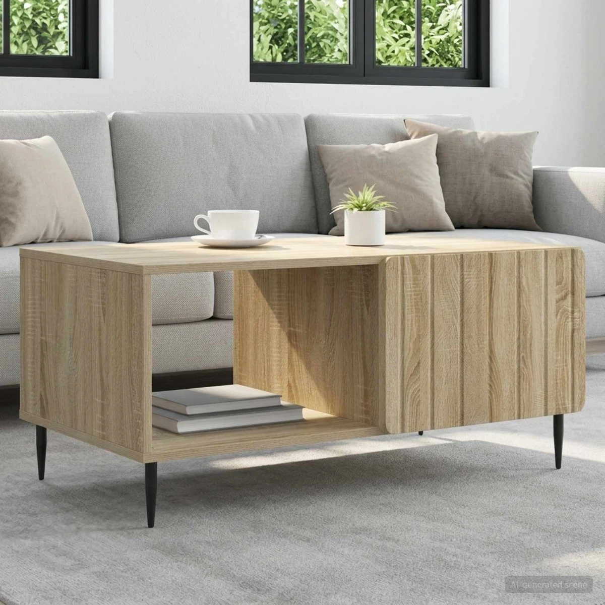 vidaXL Sofabord Sonoma-eg 90 x 50 x 40 cm