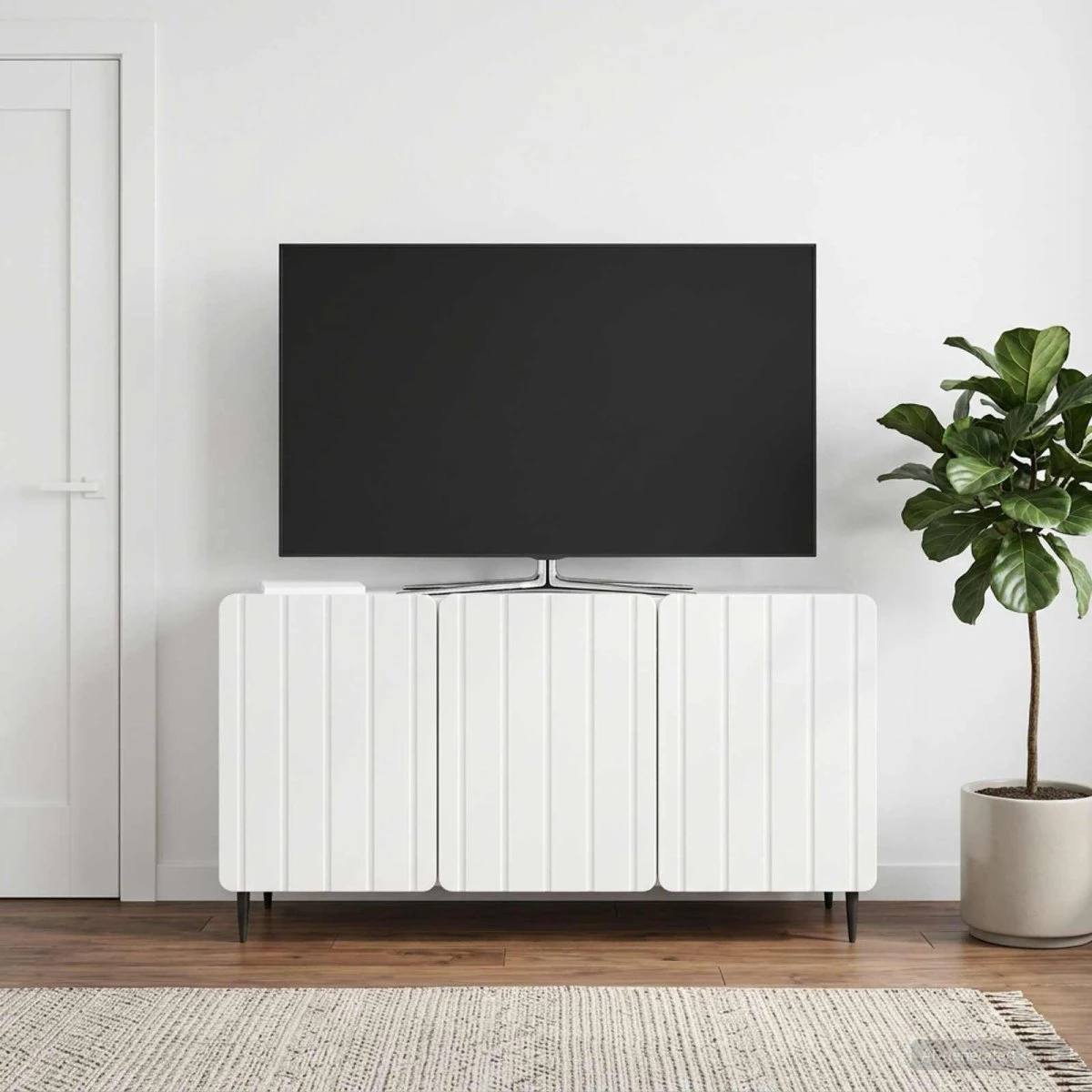 vidaXL TV-skab i hvid højglans - 99 x 34,5 x 52 cm
