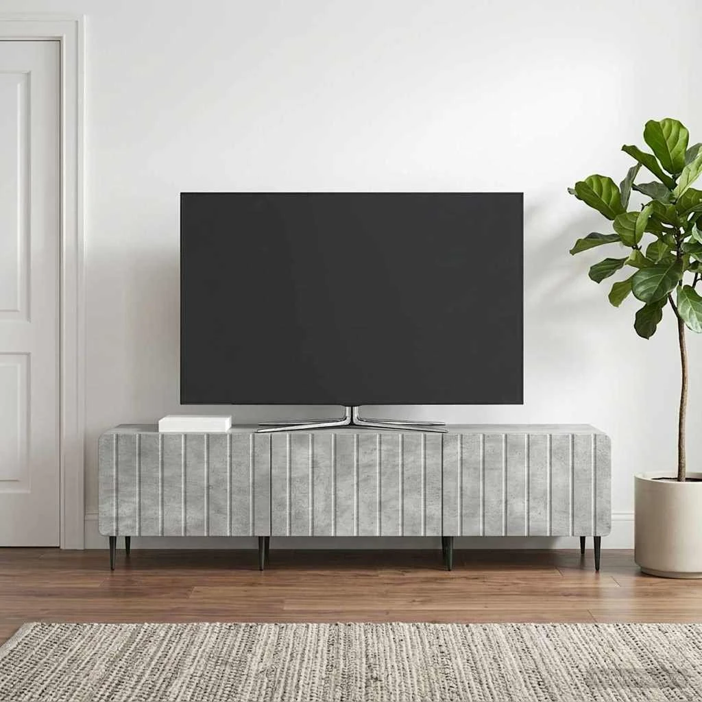 vidaXL TV-skab med 3 skuffer - Betongrå - 147 x 34,5 x 32 cm