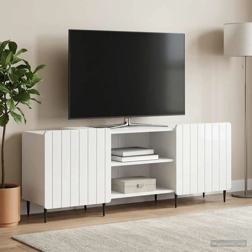 vidaXL TV-skab i hvid højglans, 150 x 31 x 52 cm