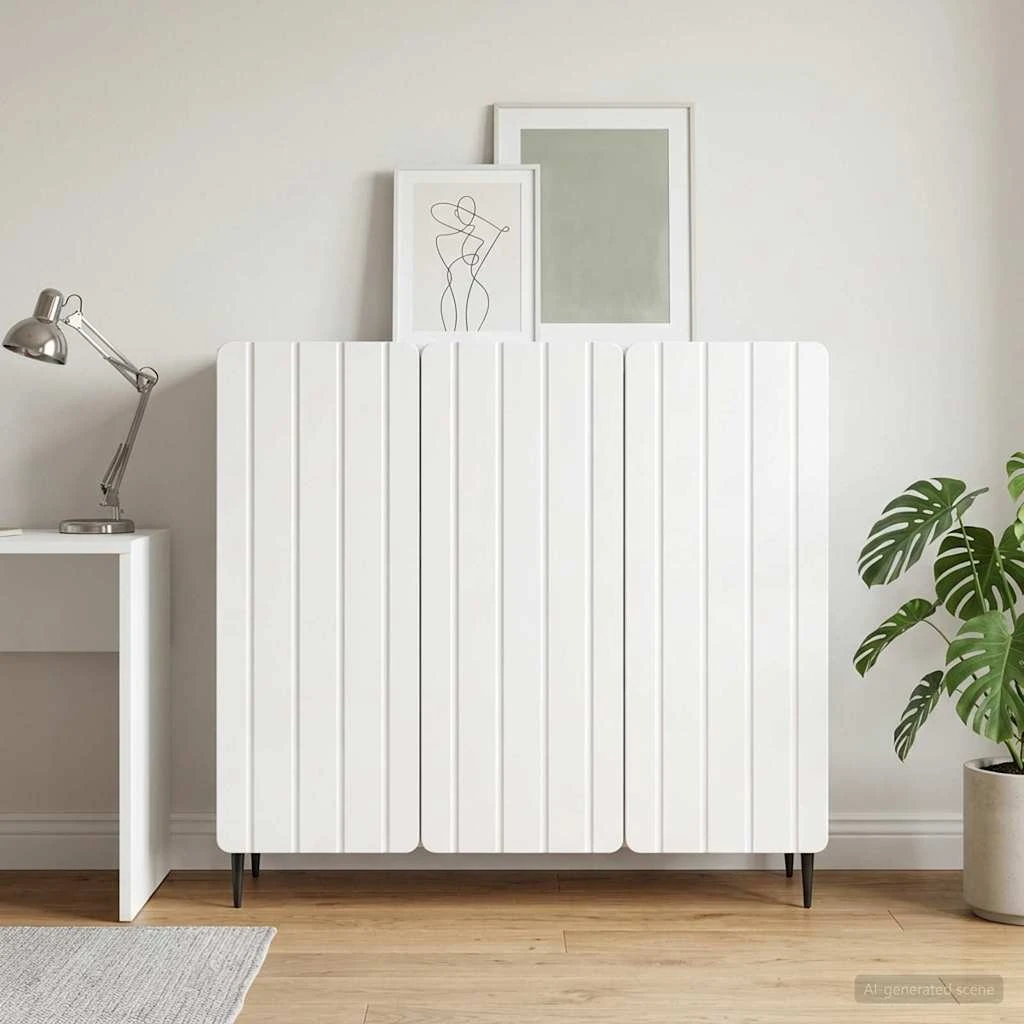 vidaXL Sideboard Hvid Højglans 89 x 34,5 x 82 cm
