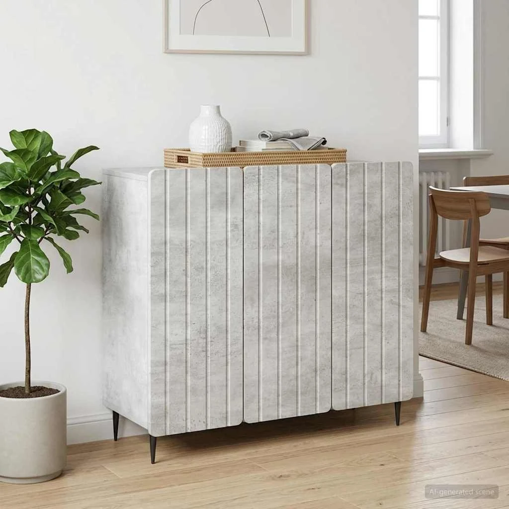vidaXL Sideboard Betongrå 89 x 34,5 x 82 cm