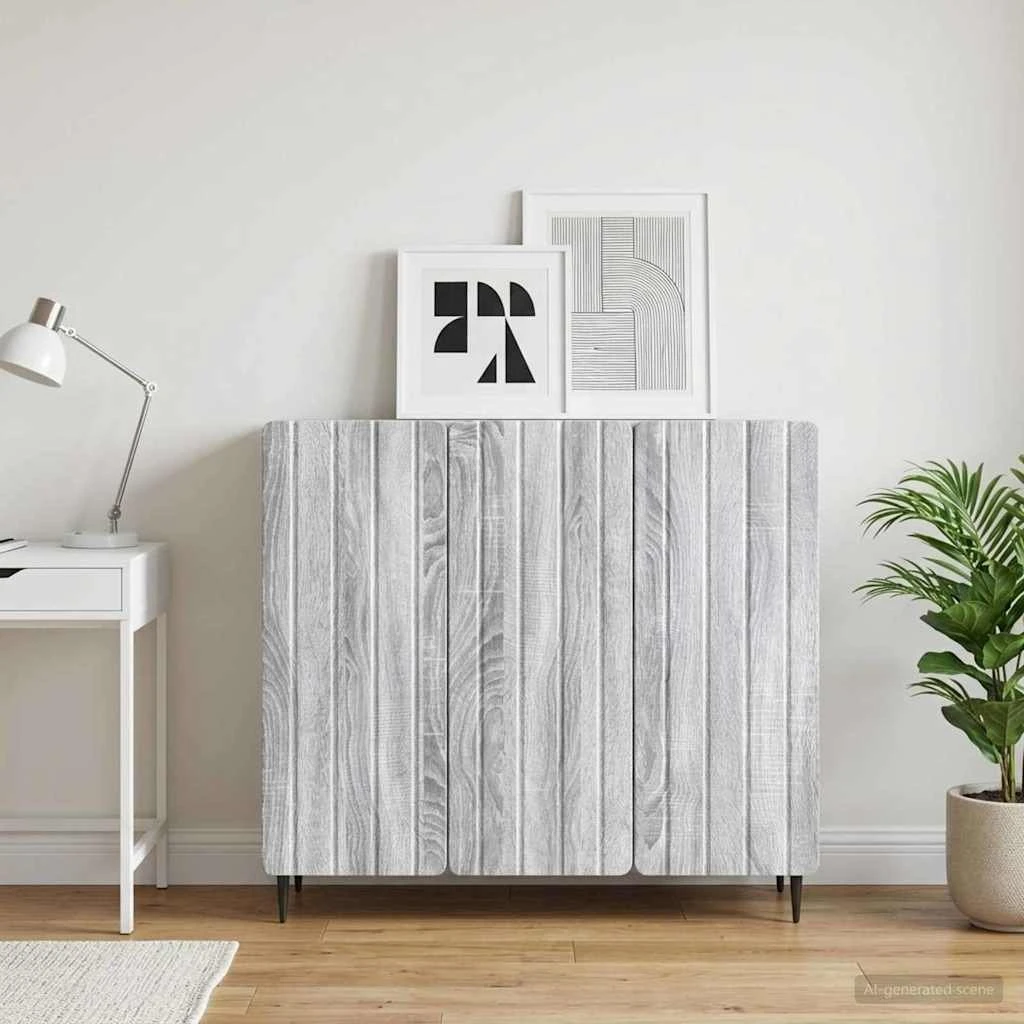 vidaXL Sideboard Grå Sonoma-eg 89 x 34,5 x 82 cm