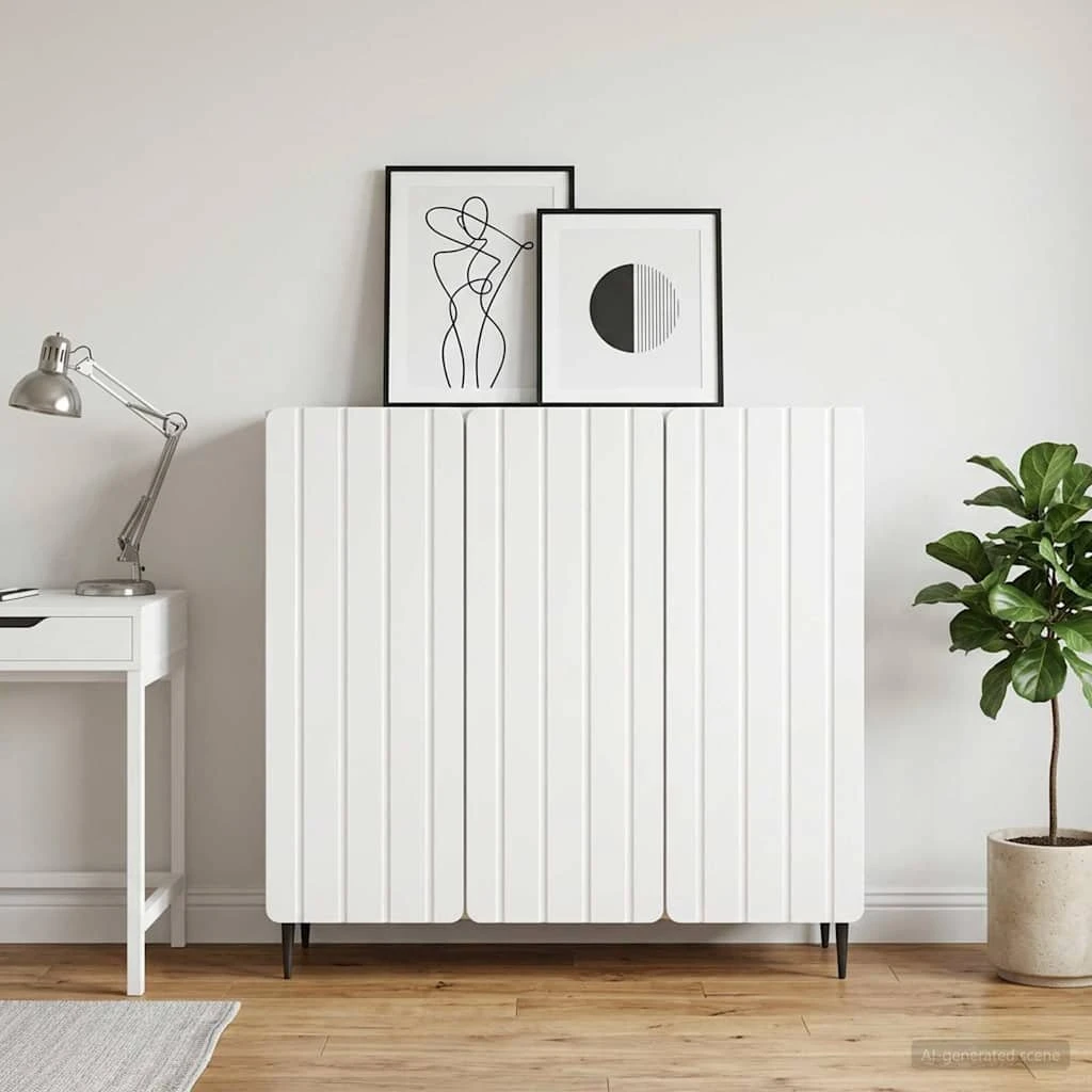 vidaXL Sideboard Hvid 89 x 34,5 x 82 cm i konstrueret træ