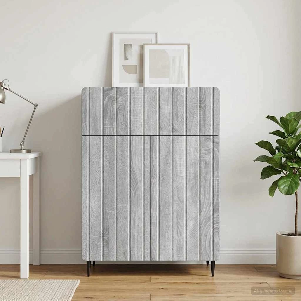 vidaXL Sideboard Grå Sonoma-eg 66 x 34,5 x 92 cm