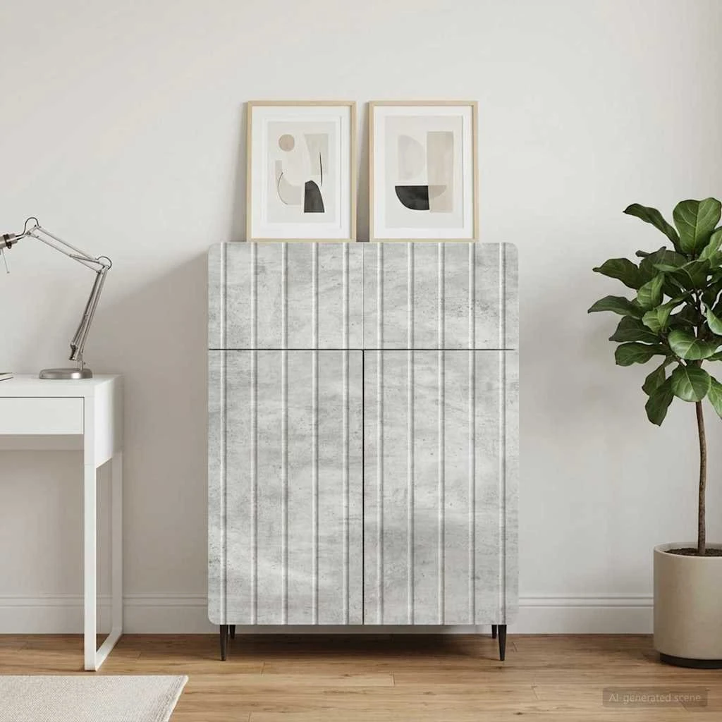 vidaXL Sideboard Betongrå 66 x 34,5 x 92 cm