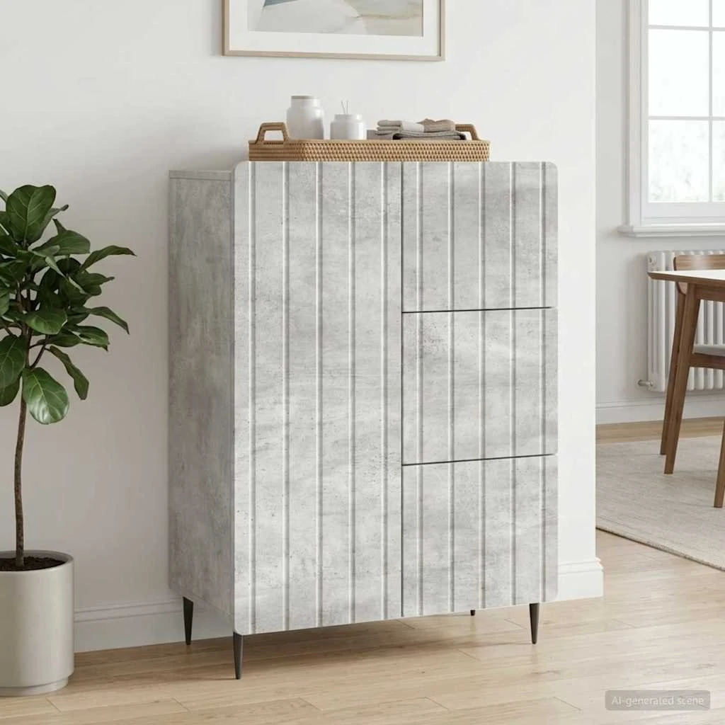 vidaXL Sideboard Betongrå 66 x 34,5 x 91,5 cm