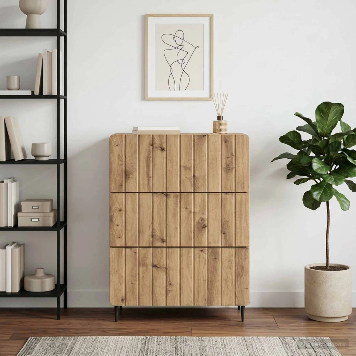 vidaXL Skuffeskab Artisan-eg, 66 x 34,5 x 92 cm