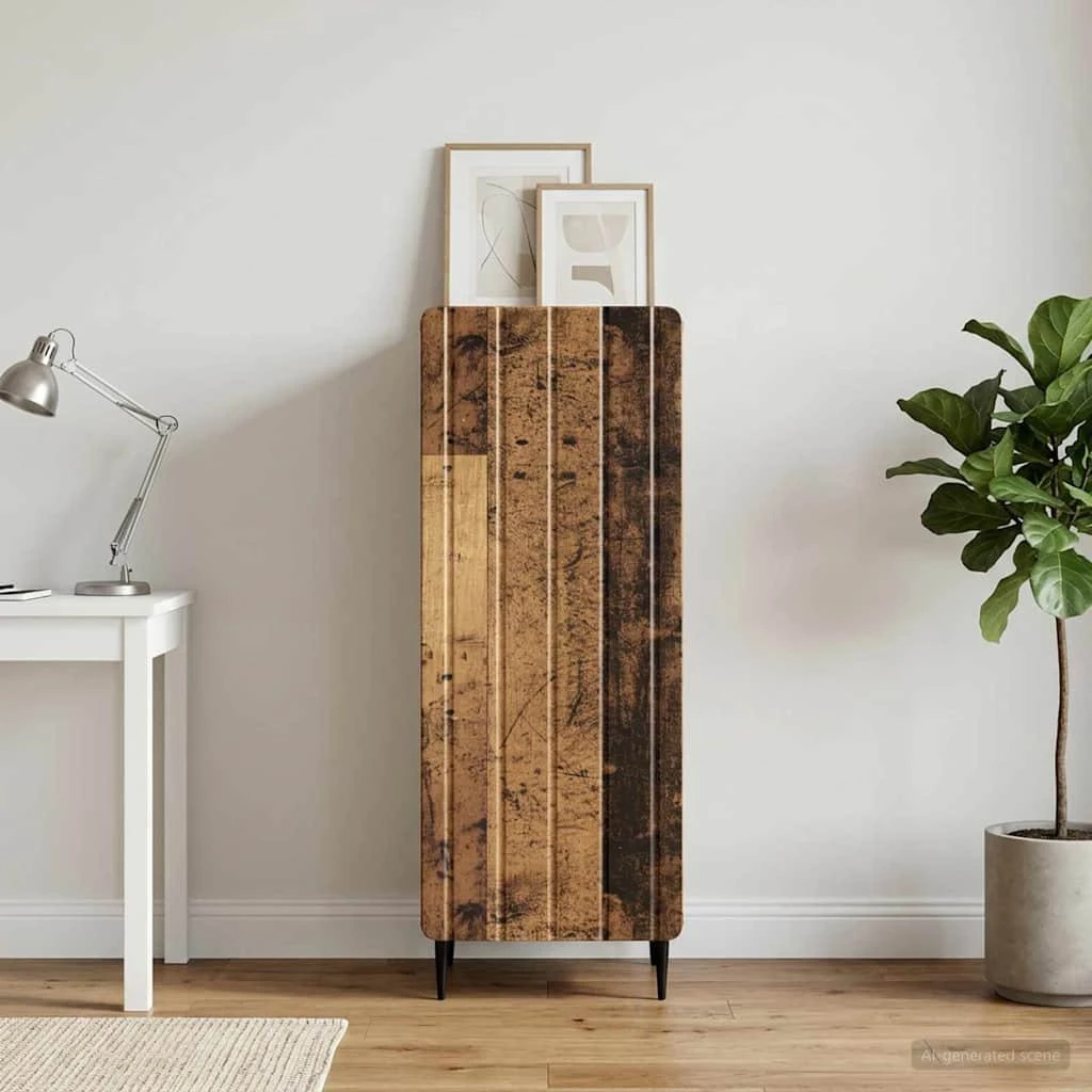 vidaXL Sideboard i gammelt træ, 34,5 x 33 x 92 cm