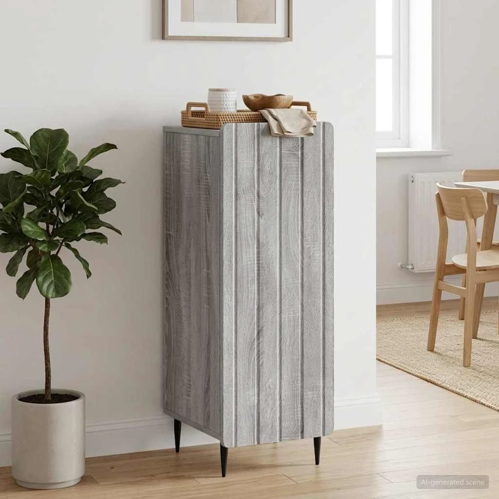 vidaXL Sideboard Grå Sonoma-eg 34,5 x 33 x 92 cm