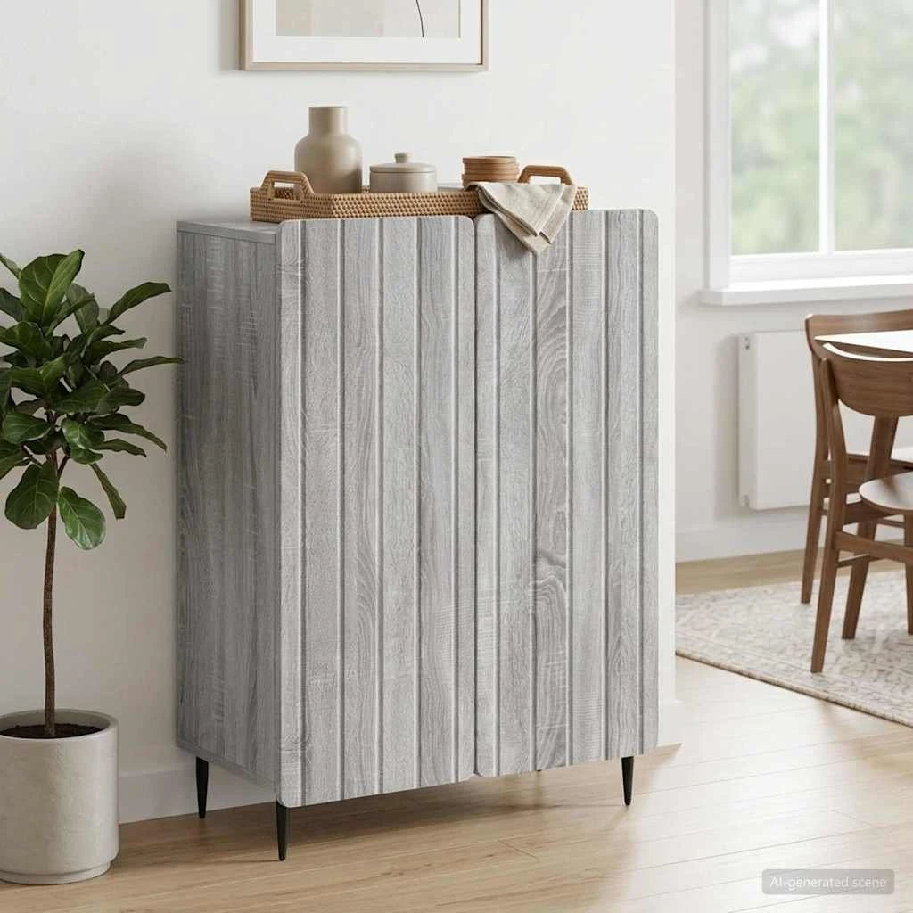 vidaXL Sideboard Grå Sonoma-eg 66 x 34,5 x 92 cm