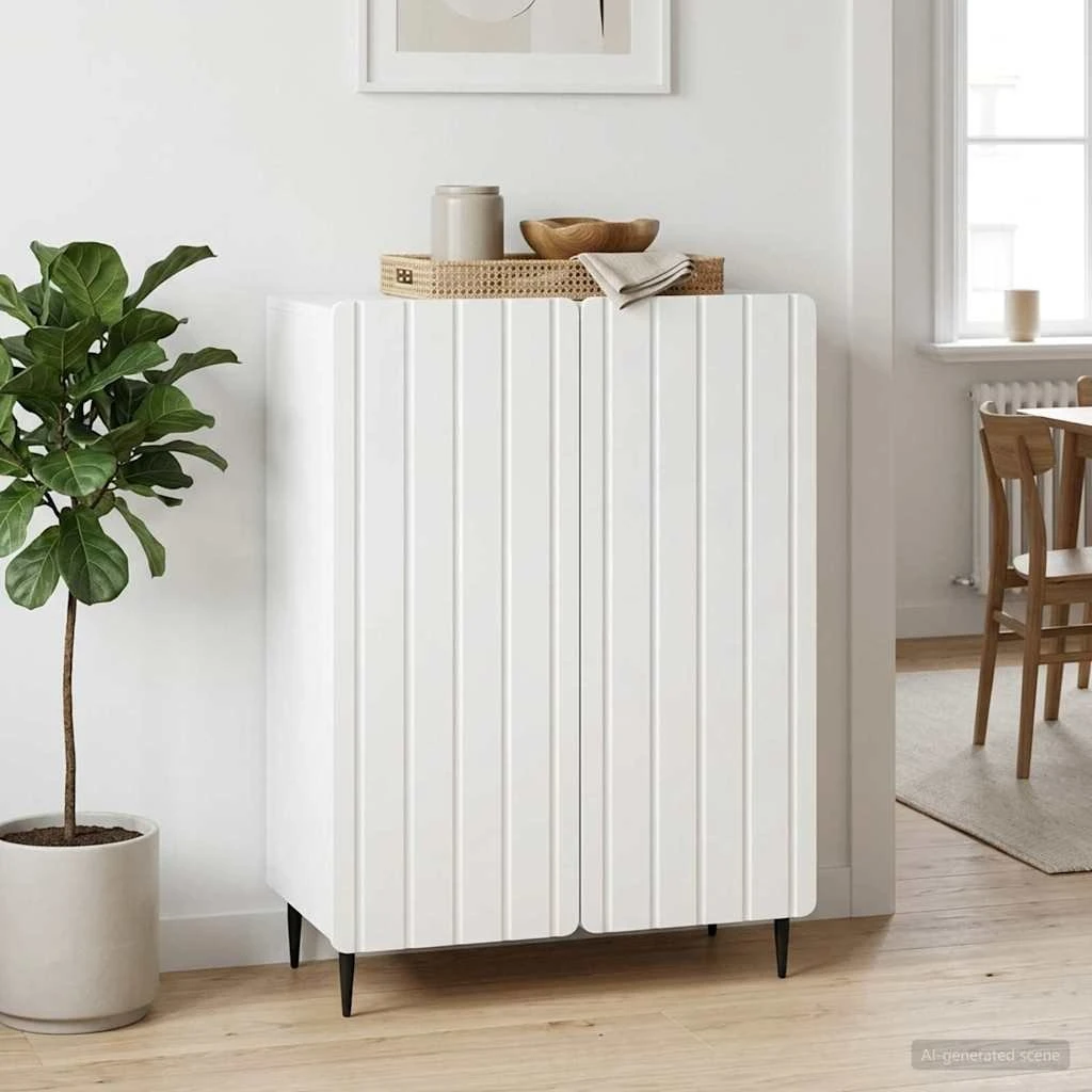 vidaXL Sideboard Hvid 66 x 34,5 x 92 cm i konstrueret træ