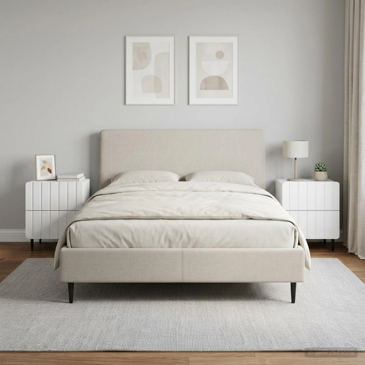 vidaXL Natskab 2 stk. Hvid 43 x 34,5 x 49,5 cm