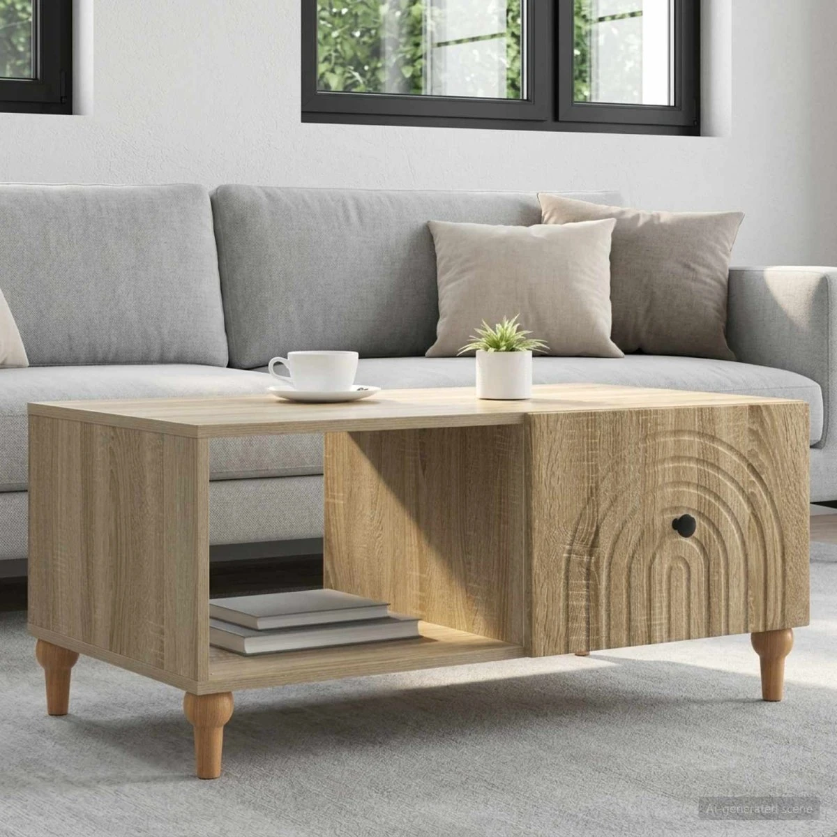 vidaXL Sofabord Sonoma-eg 90 x 50 x 40 cm
