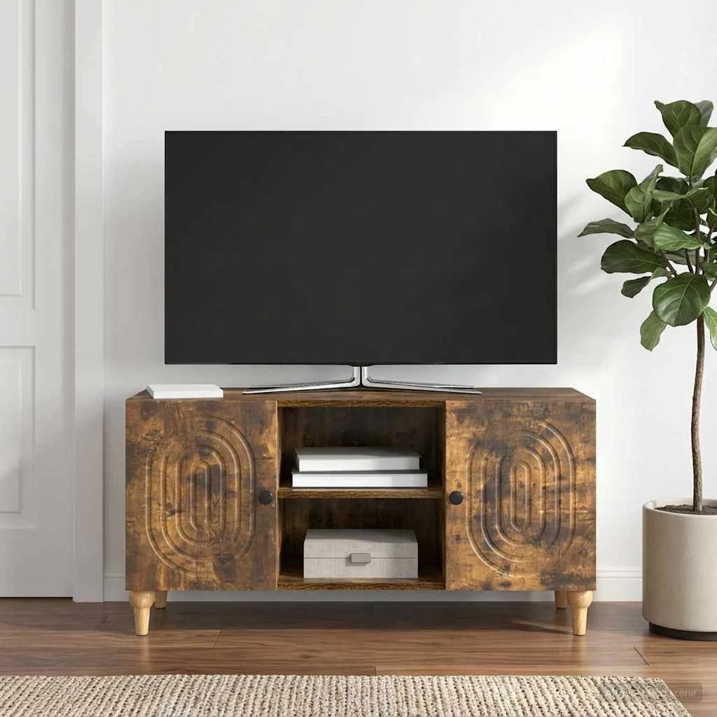 vidaXL TV-skab i røget eg, 102 x 34,5 x 50 cm