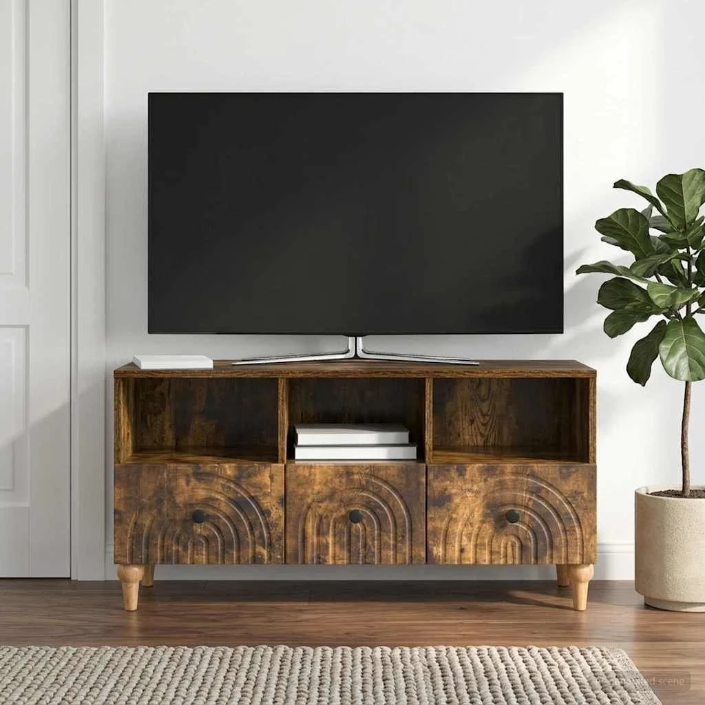 vidaXL TV-skab i røget eg, 102 x 34,5 x 50 cm