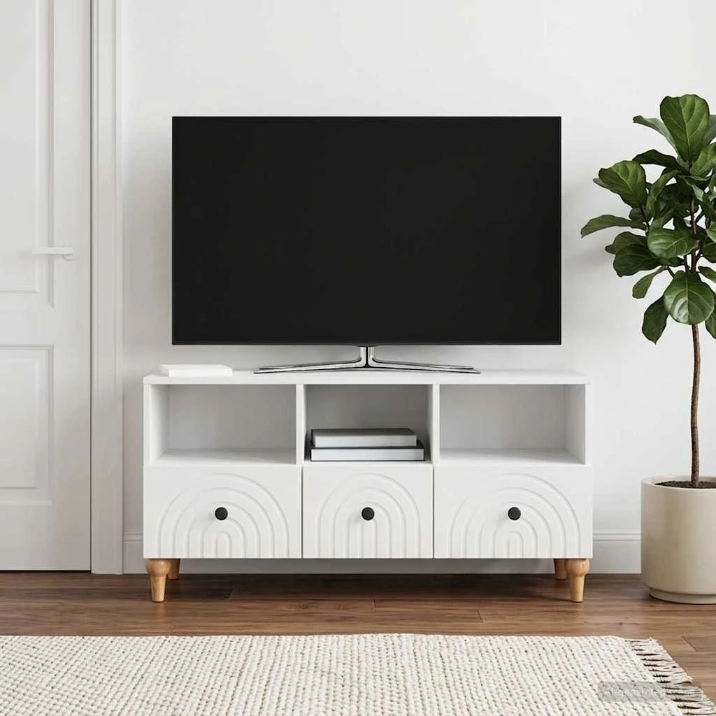 vidaXL TV-skab 102 x 34,5 x 50 cm i højglans hvid