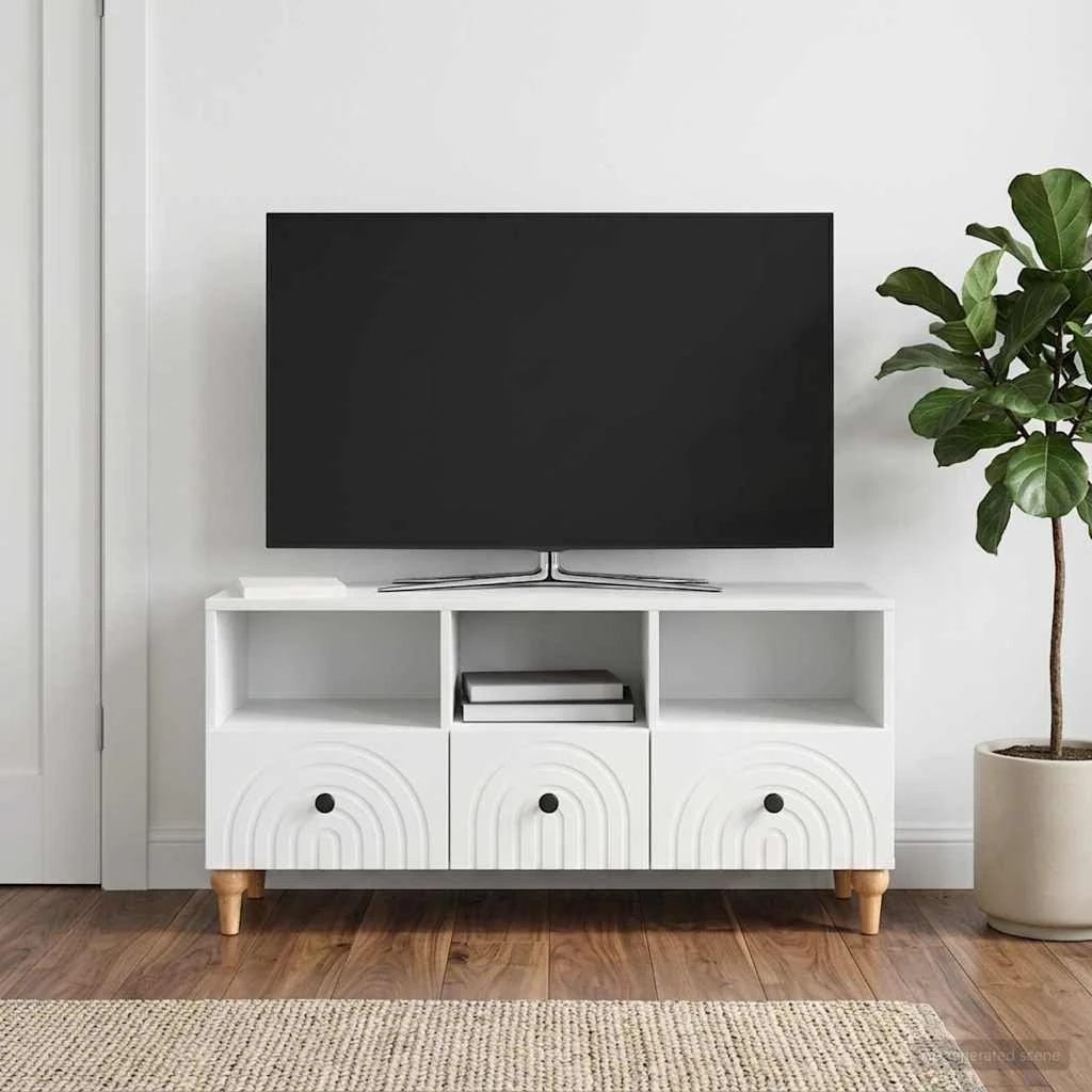 vidaXL TV-skab Hvid 102 x 34,5 x 50 cm i konstrueret træ