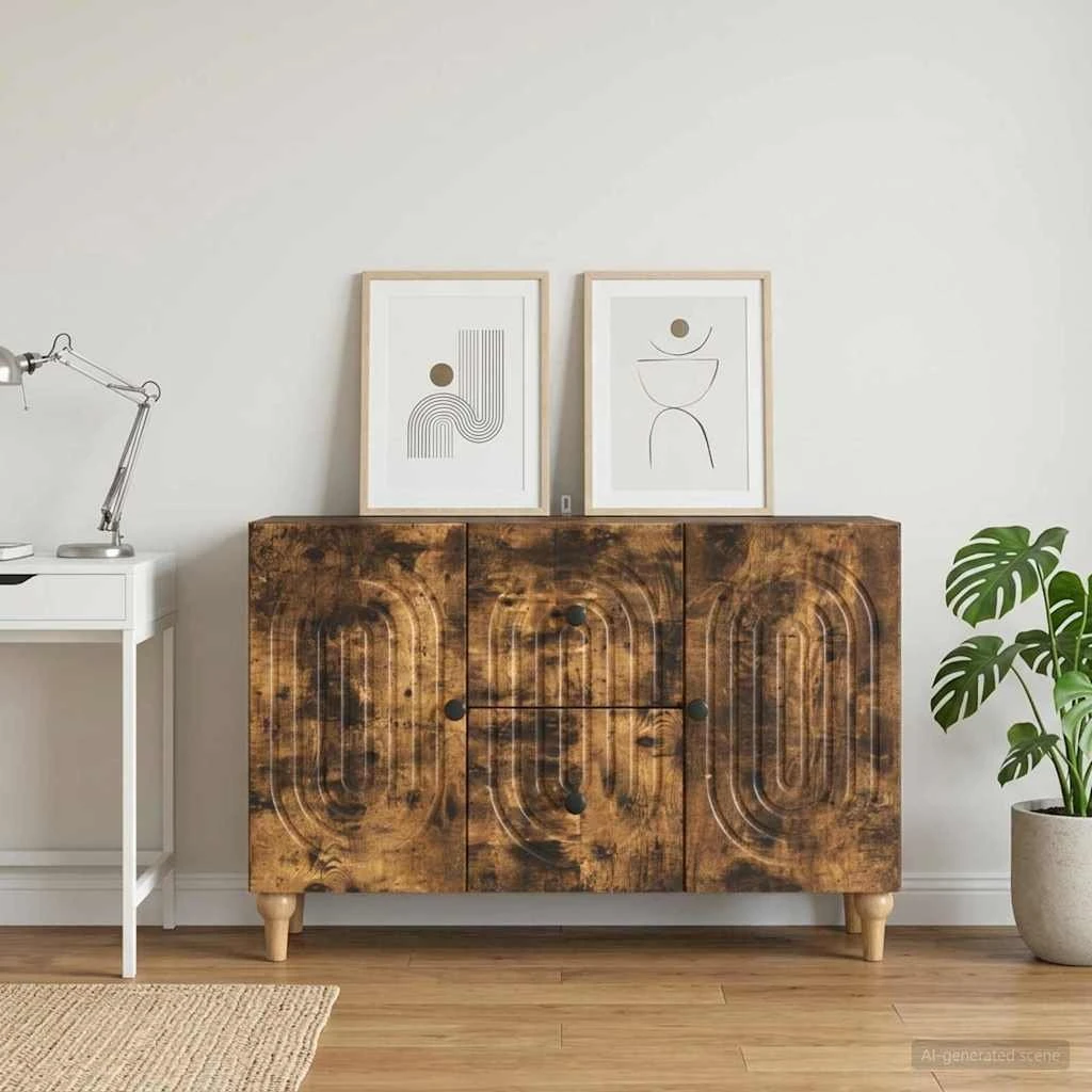vidaXL TV-skab i røget eg, 89 x 34,5 x 60 cm