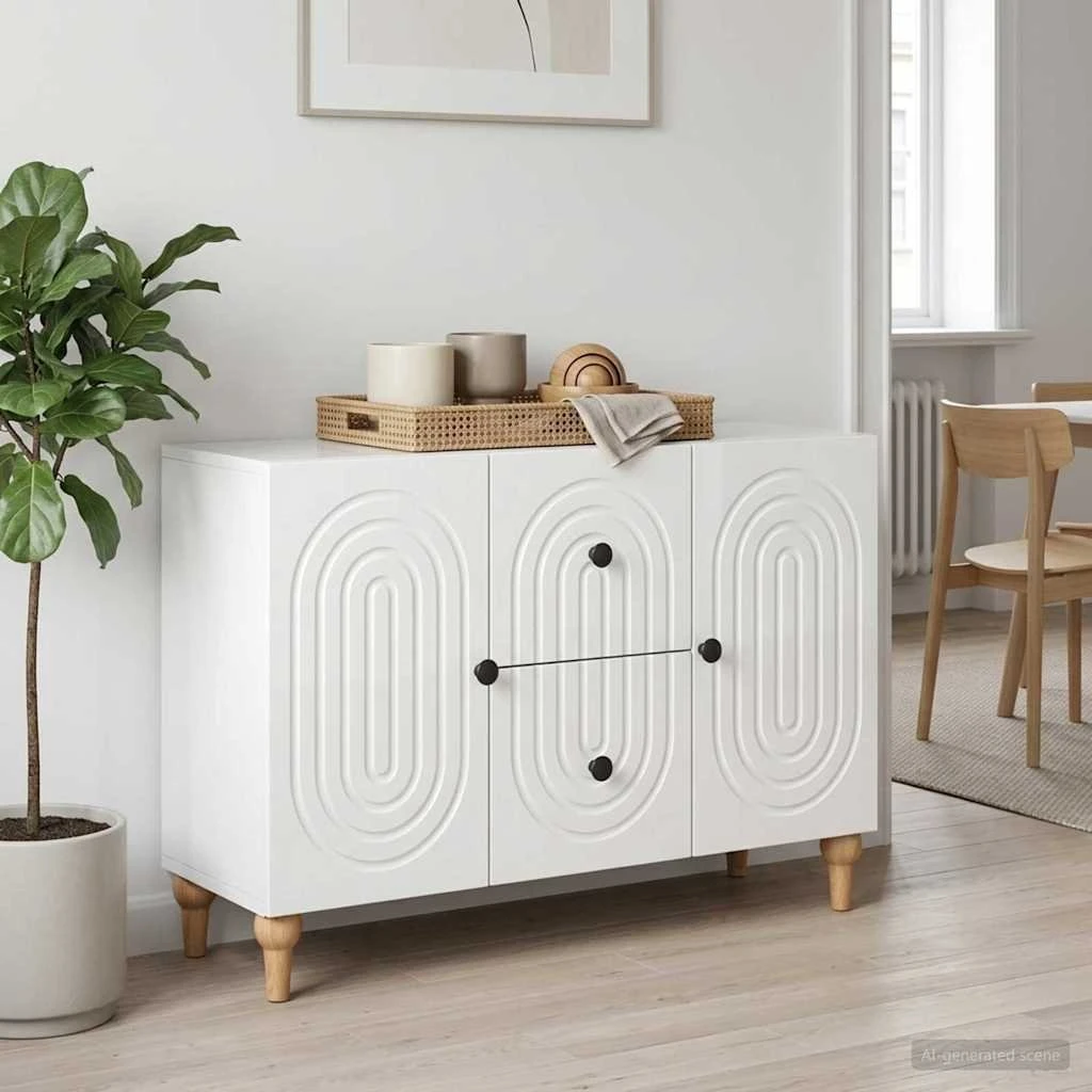 vidaXL TV-skab i hvid højglans, 89 x 34,5 x 60 cm