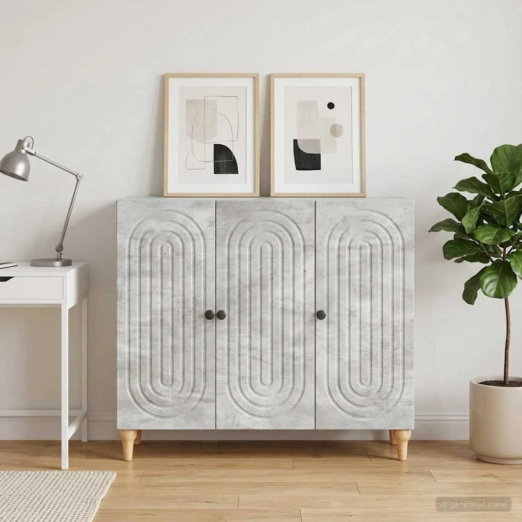 vidaXL Sideboard Betongrå 89 x 34,5 x 80 cm