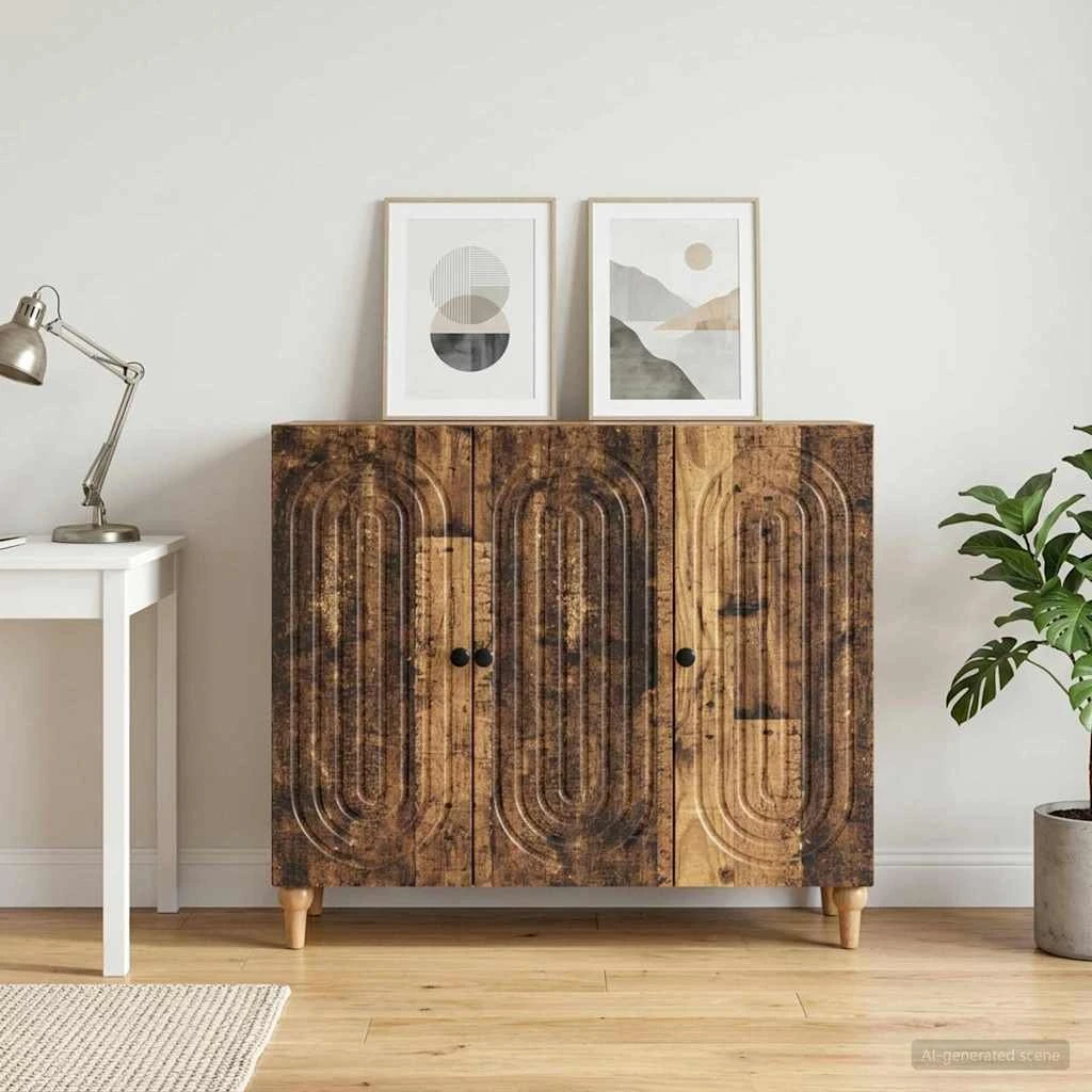 vidaXL Sideboard i gammelt træ, 89 x 34,5 x 80 cm