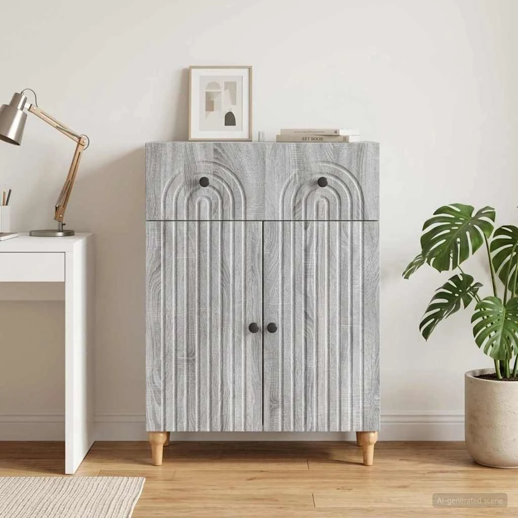 vidaXL Sideboard Grå Sonoma-eg 66 x 34,5 x 90 cm